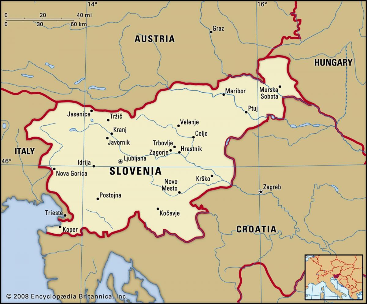 スロベニア首都圏地図