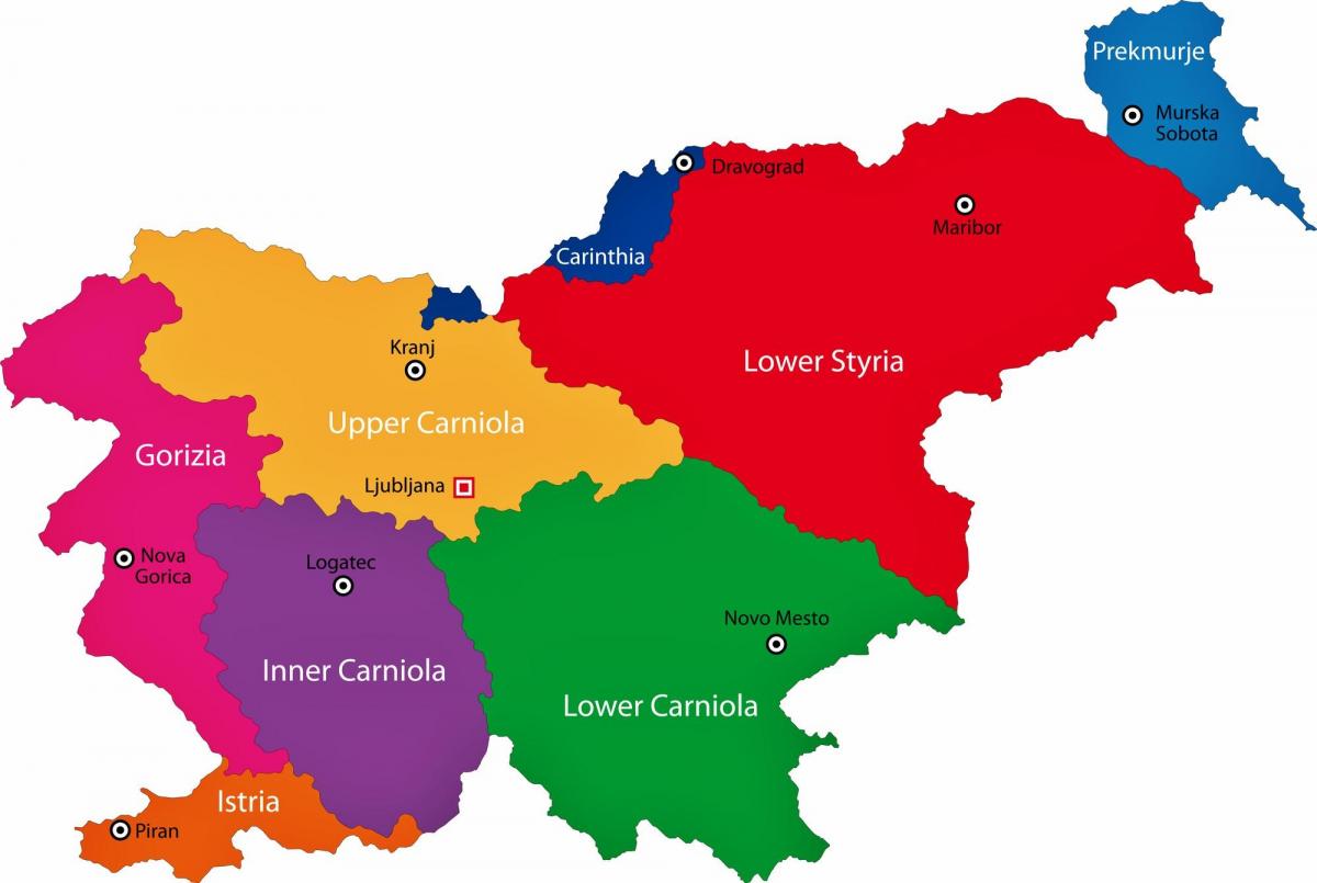 スロベニア州地図